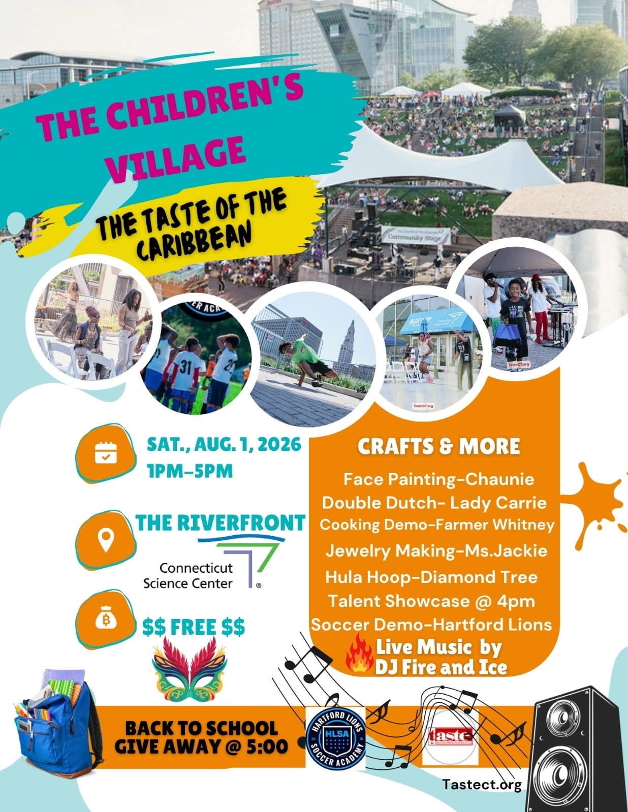 2025 Science Center Plaza - Kids Corner - Children's Village - Schedule 2025 - Upper Level Schedule - Riverfront - Taste of the Caribbean